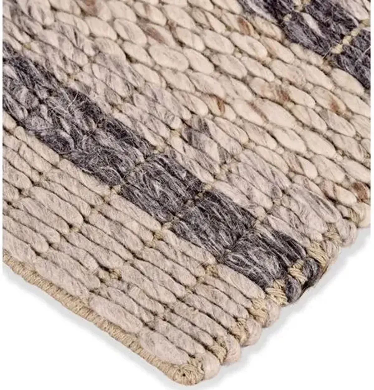 Genet Geometric Handwoven Rug - Beige - Beige