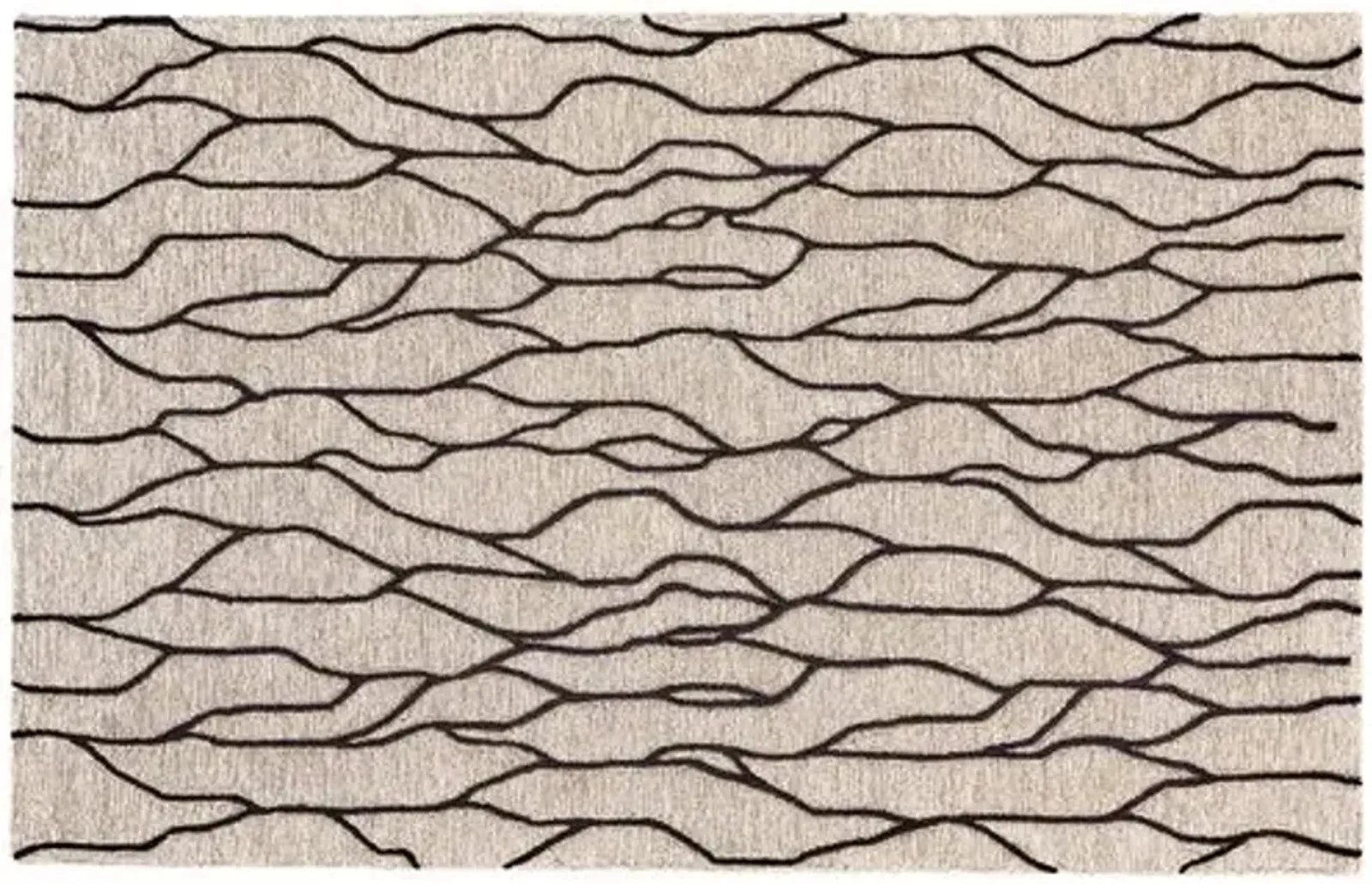 Finley Rug - Black/Taupe - Beige - Beige