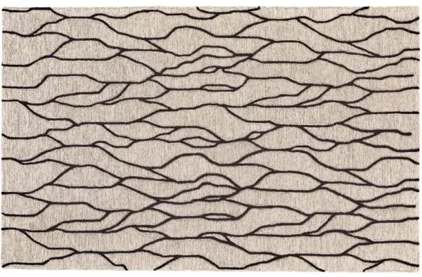 Finley Rug, Black/Taupe