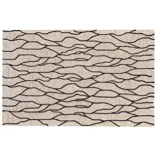 Finley Rug - Black/Taupe - Beige - Beige