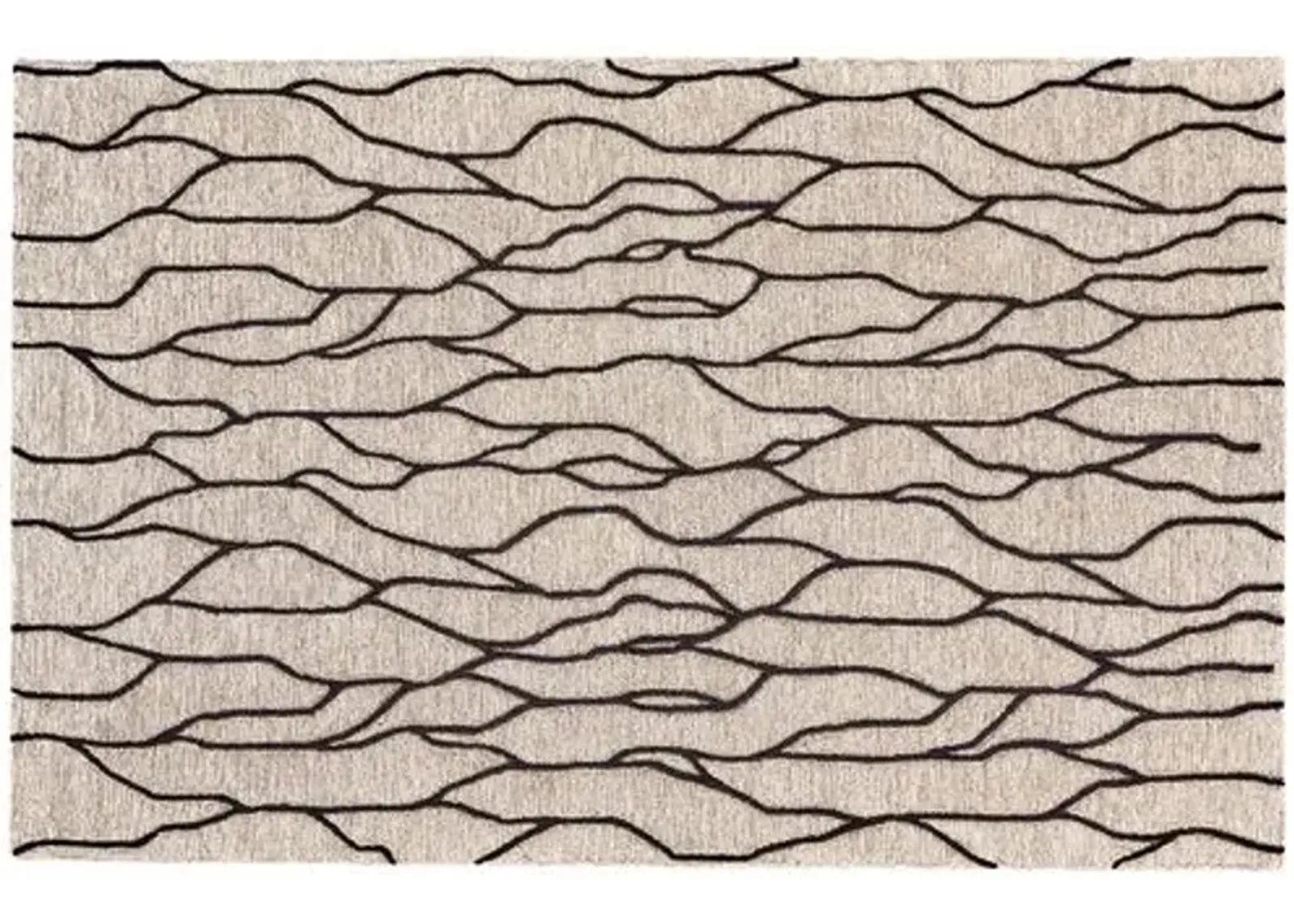 Finley Rug - Black/Taupe - Beige - Beige