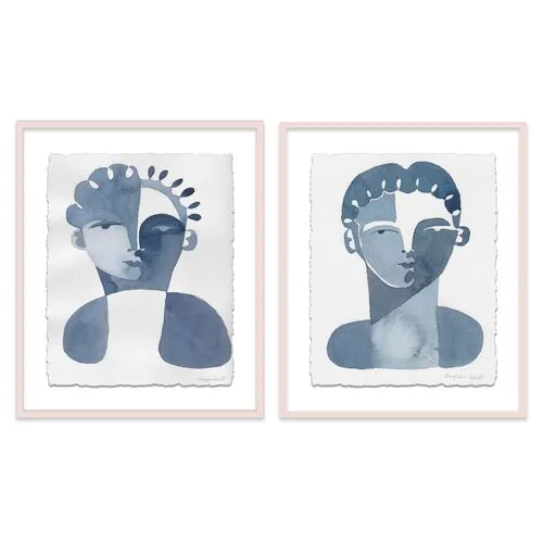 Hayley Mitchell - Claudine & Perette Diptych - White