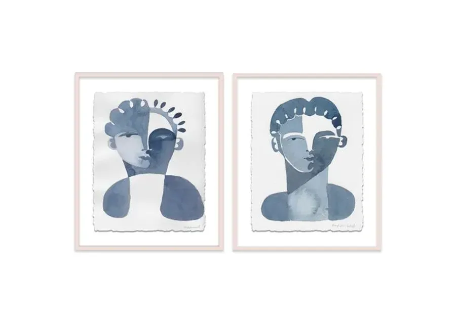 Hayley Mitchell - Claudine & Perette Diptych - White