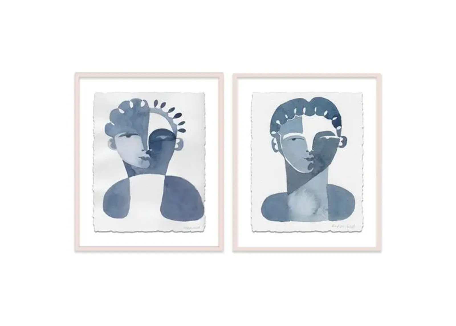 Hayley Mitchell - Claudine & Perette Diptych - White