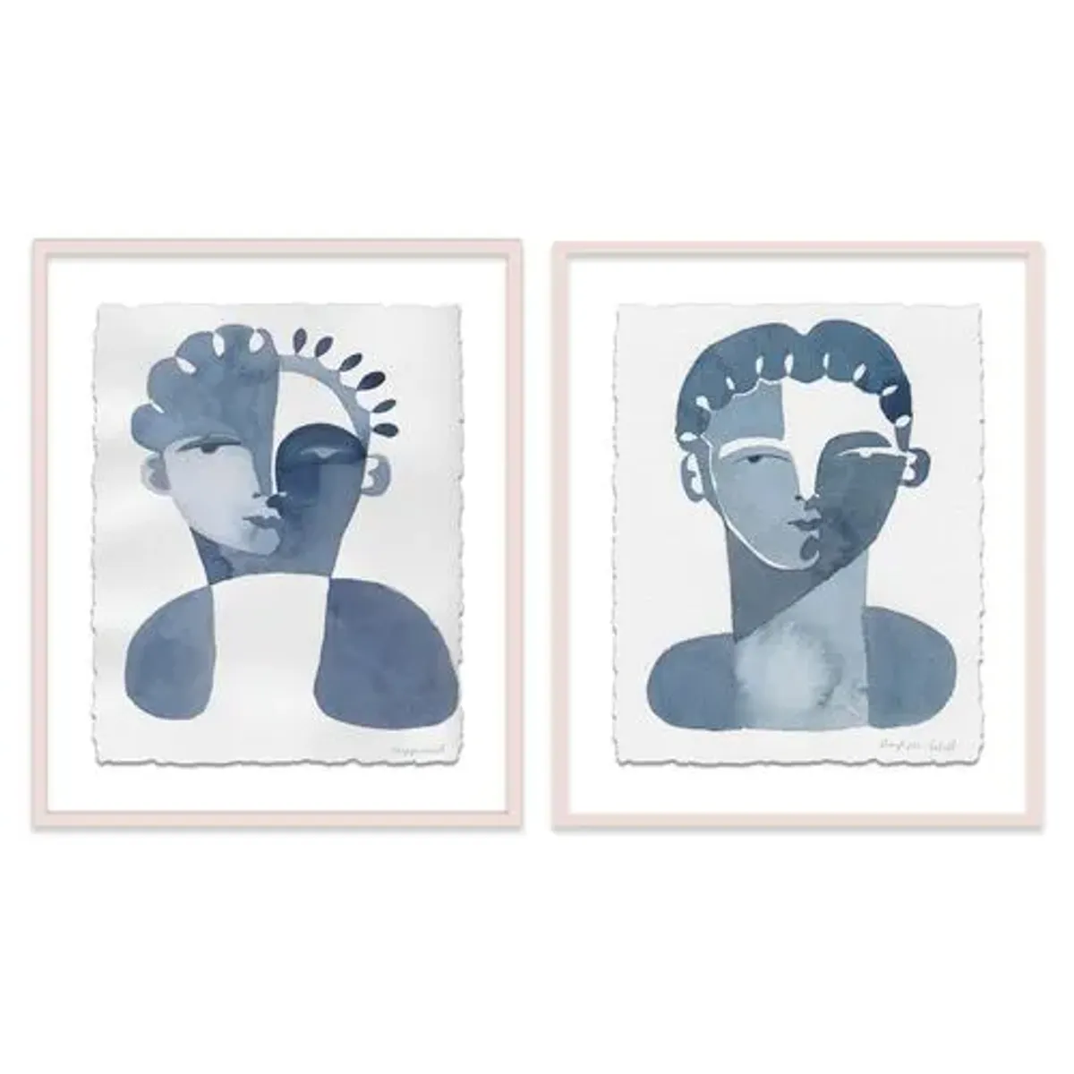 Hayley Mitchell - Claudine & Perette Diptych - White