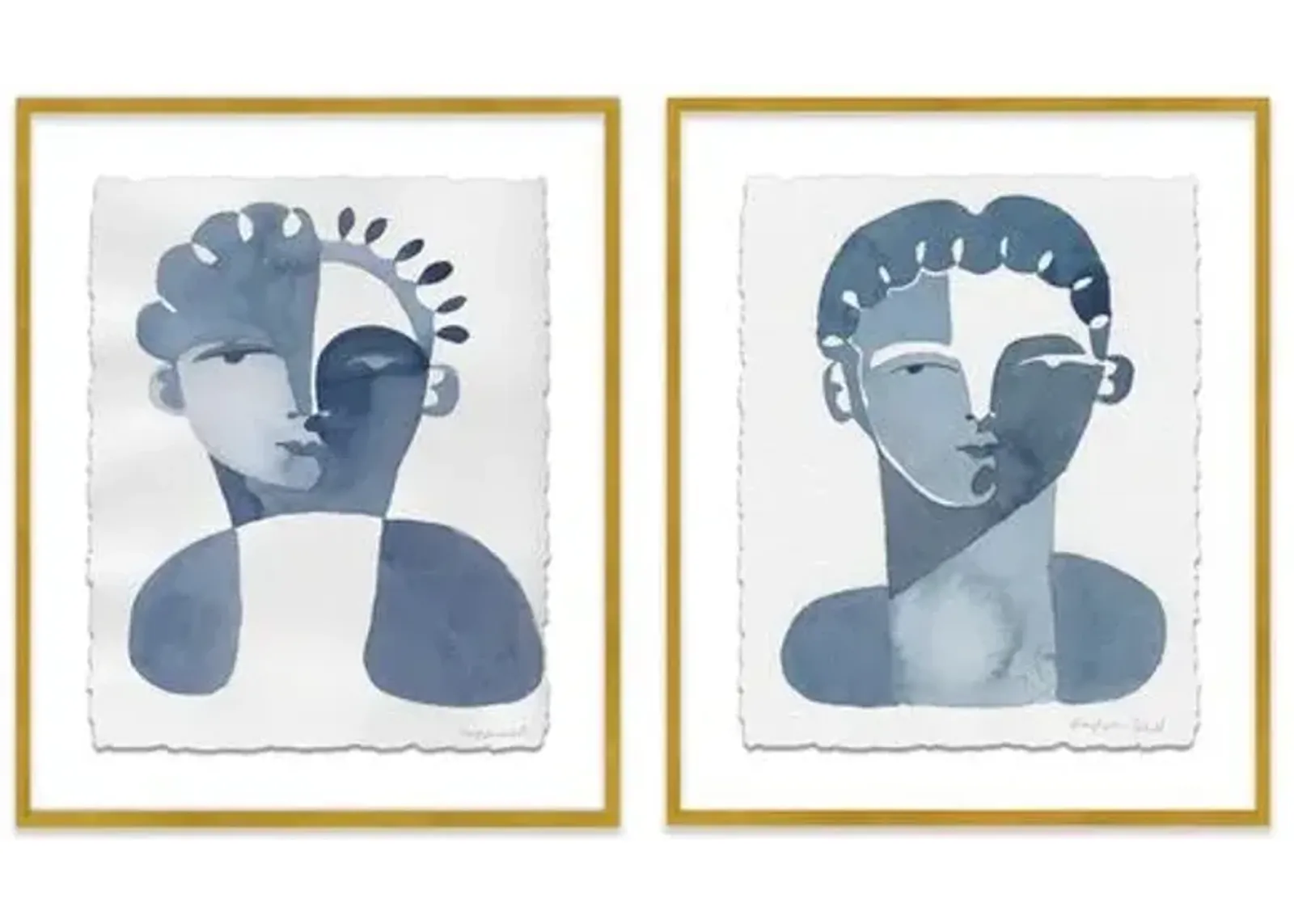 Hayley Mitchell - Claudine & Perette Diptych - Gold