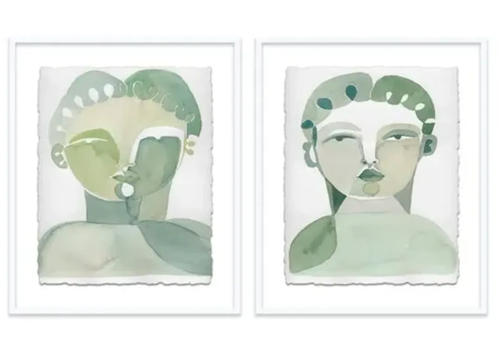 Hayley Mitchell - Lou I & Lou II Diptych - White