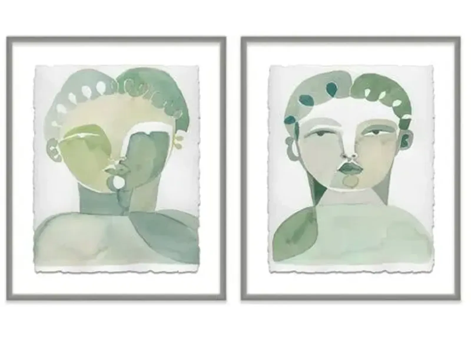 Hayley Mitchell - Lou I & Lou II Diptych - Silver