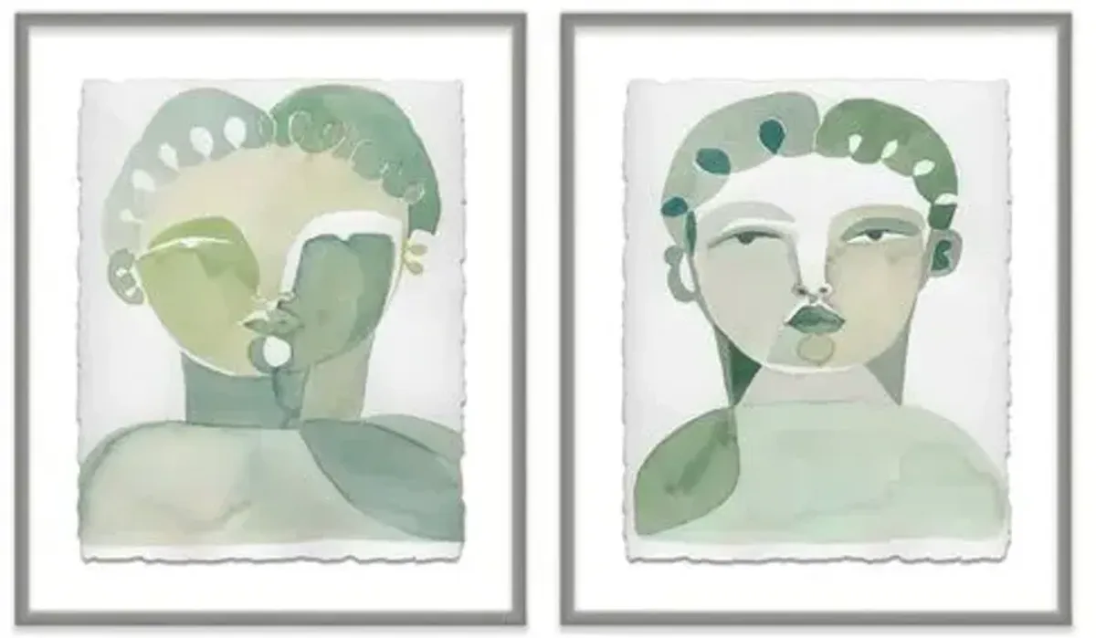 Hayley Mitchell - Lou I & Lou II Diptych - Silver