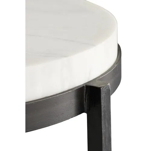 Kelsie Side Table - Black/White - Arteriors - Ivory