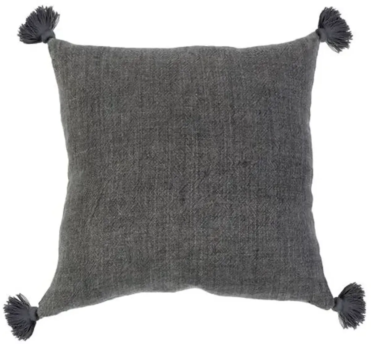 Montauk 20x20 Tassel Pillow - Charcoal Linen - Pom Pom at Home