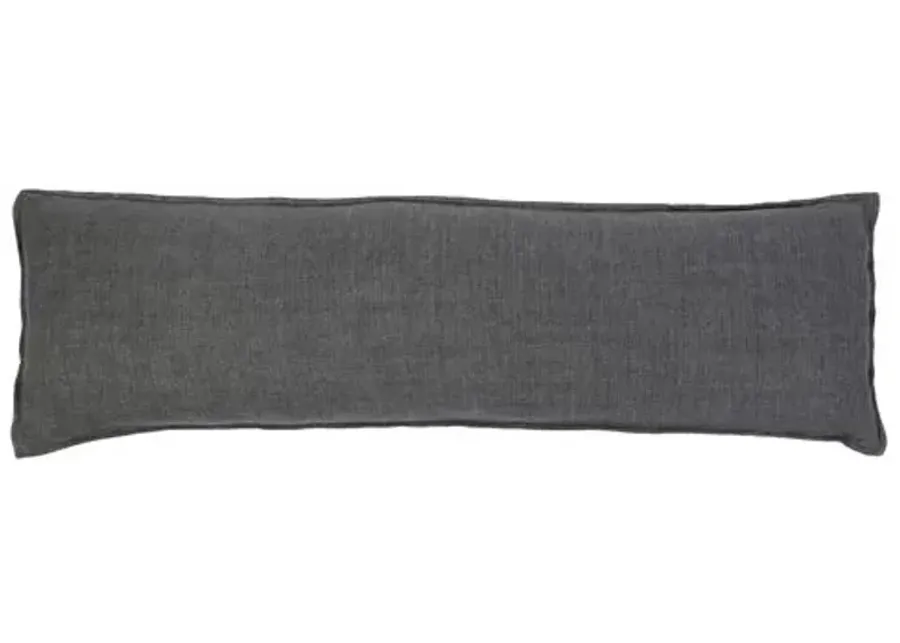 Montauk 18x60 Body Pillow - Charcoal Linen - Pom Pom at Home