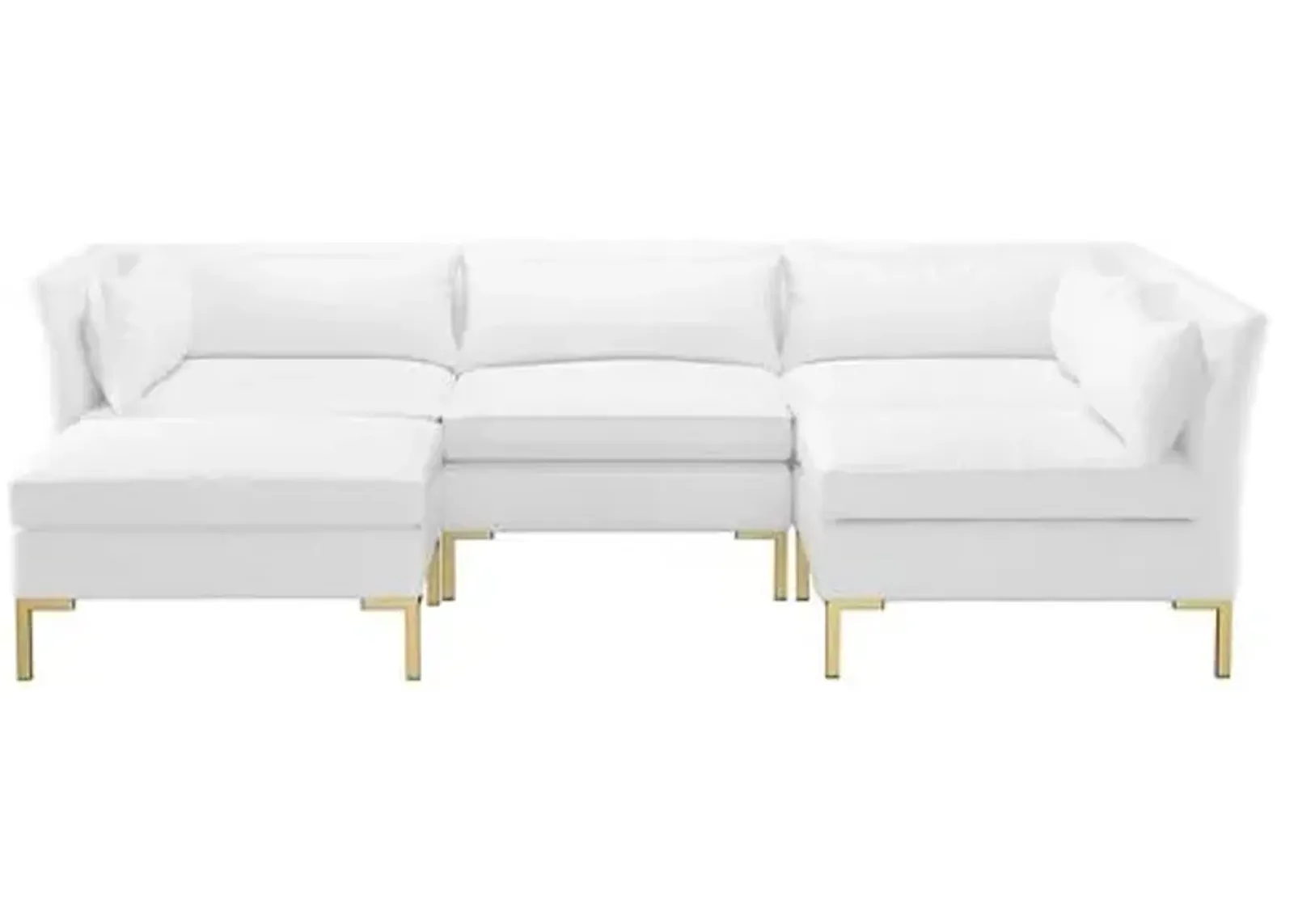 Marceau Linen U-Shaped Sectional - Handcrafted - White