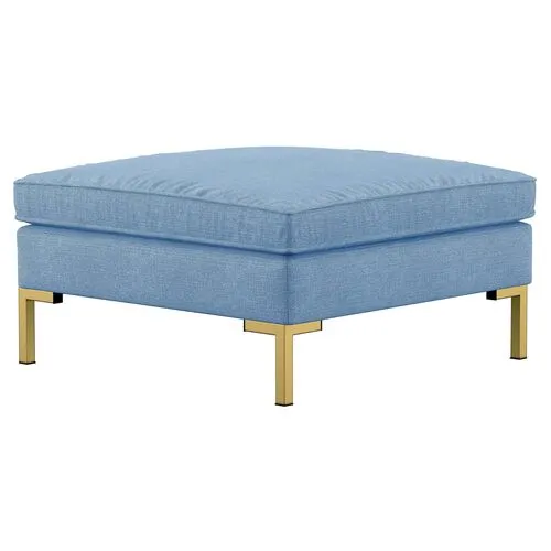 Marceau Linen U-Shaped Sectional - Handcrafted - Blue