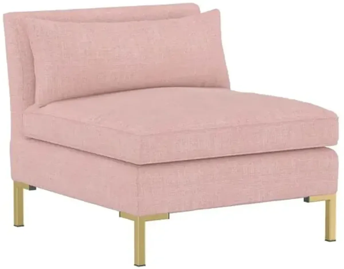 Marceau Linen U-Shaped Sectional - Handcrafted - Pink