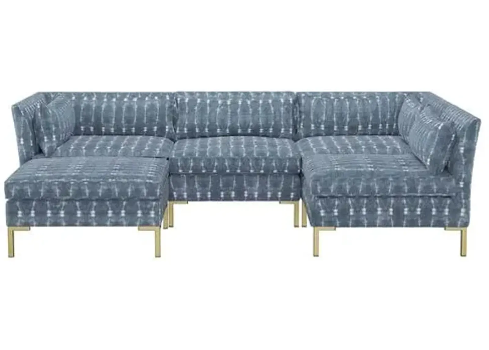 Marceau U-Shaped Sectional - Shibori Indigo - Handcrafted - Blue