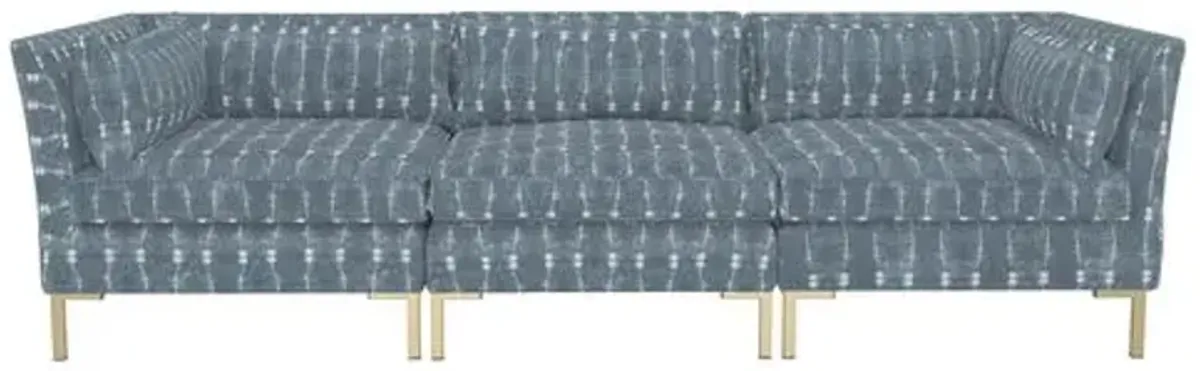 Marceau Modular Sofa - Shibori Indigo - Handcrafted