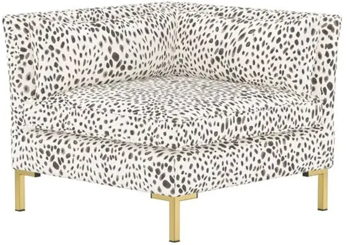 Marceau Cheetah Modular Sofa - Cream/Gray - Handcrafted