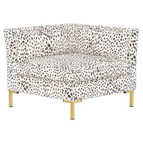 Marceau Cheetah Modular Sofa - Cream/Gray - Handcrafted