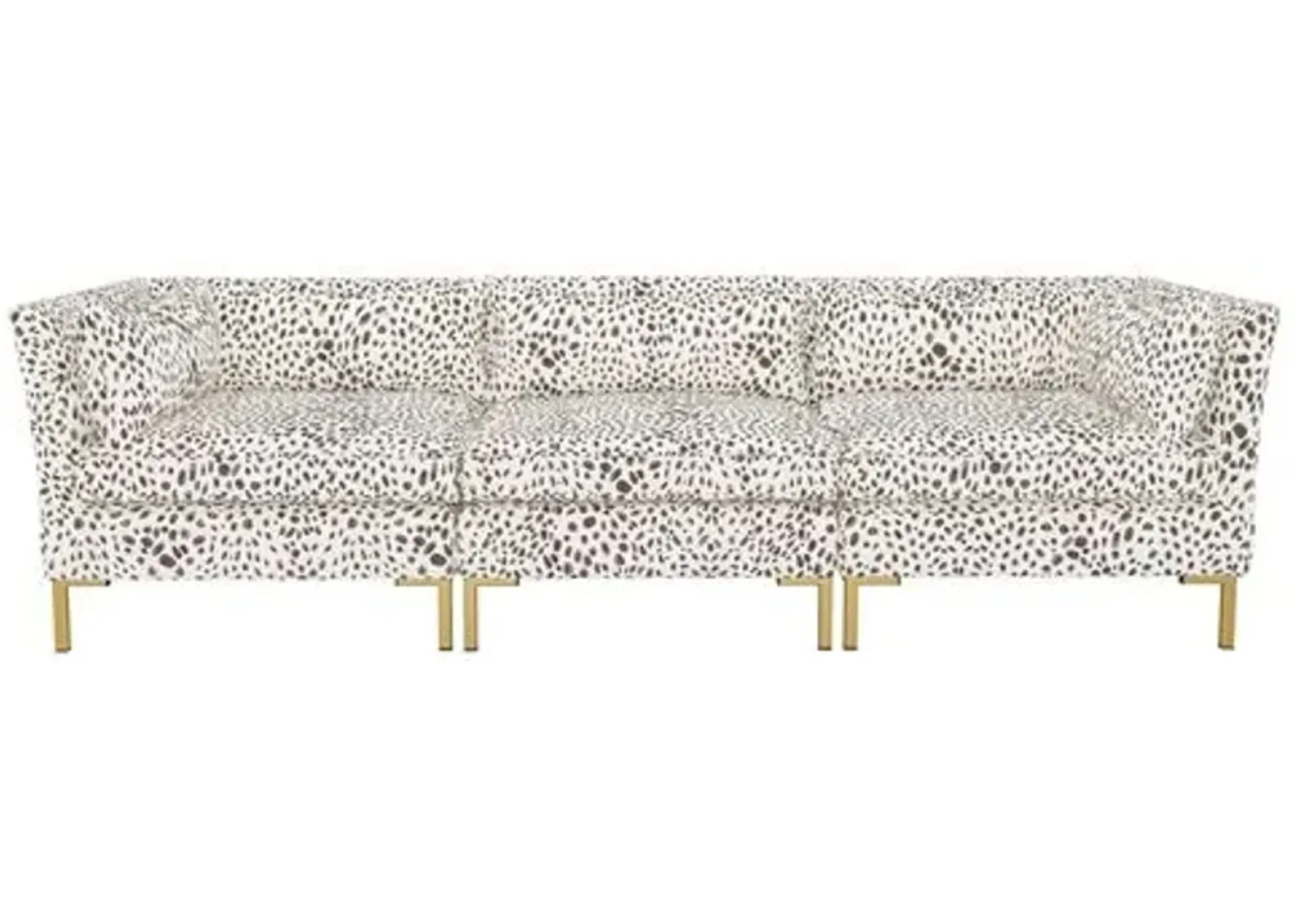 Marceau Cheetah Modular Sofa - Cream/Gray - Handcrafted