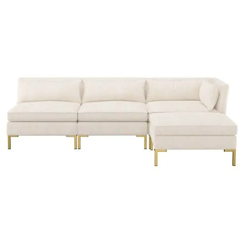 Marceau Linen Reversible Sectional - Handcrafted - Beige