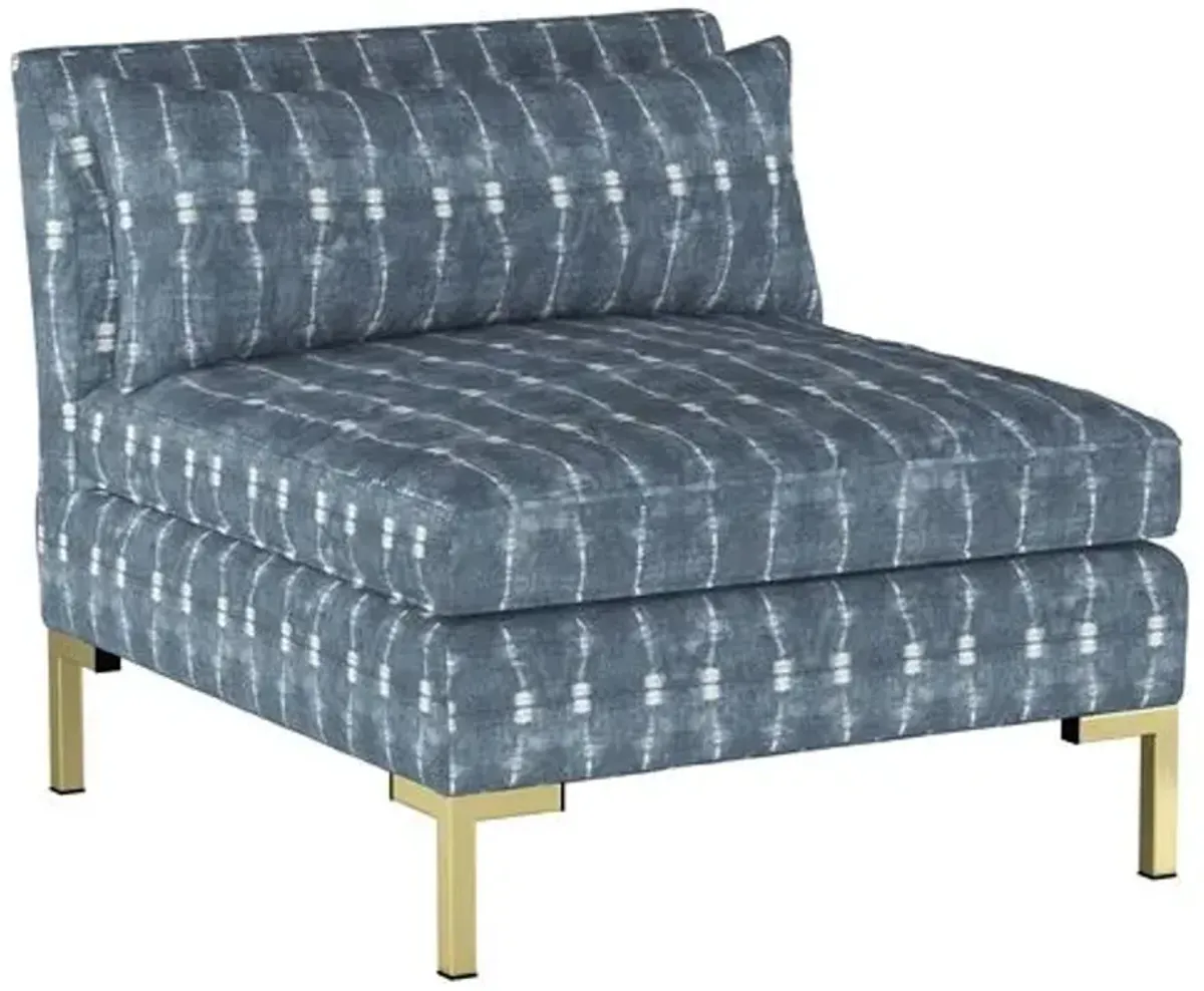 Marceau Reversible Sectional - Shibori Indigo - Handcrafted - Blue