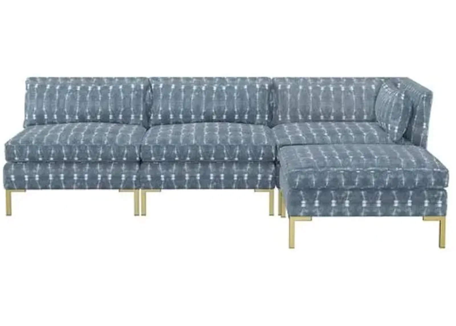 Marceau Reversible Sectional - Shibori Indigo - Handcrafted - Blue