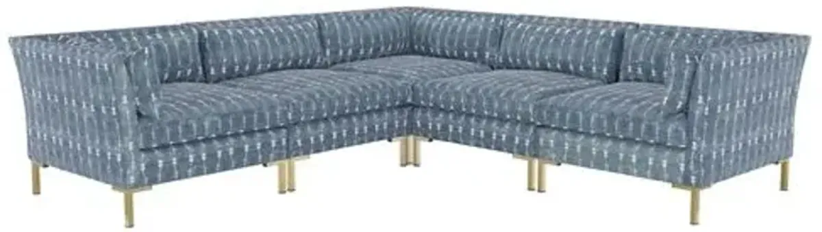 Marceau L-Shaped Sectional - Shibori Indigo - Handcrafted - Blue