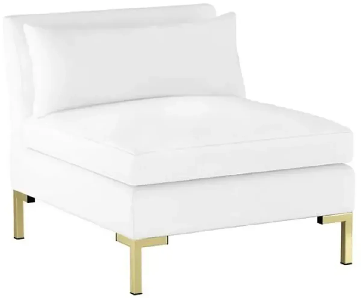 Marceau Linen L-Shaped Sectional - Handcrafted - White