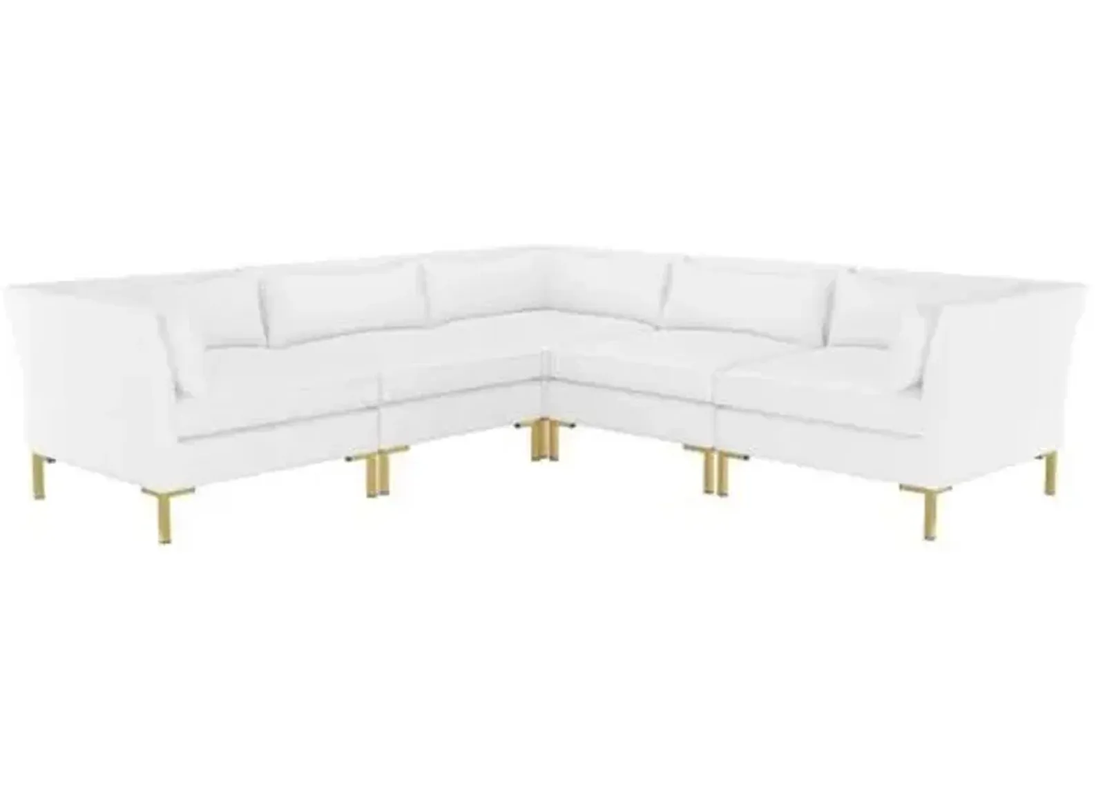 Marceau Linen L-Shaped Sectional - Handcrafted - White