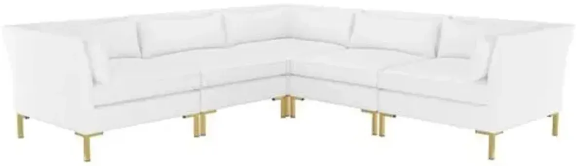 Marceau Linen L-Shaped Sectional - Handcrafted - White