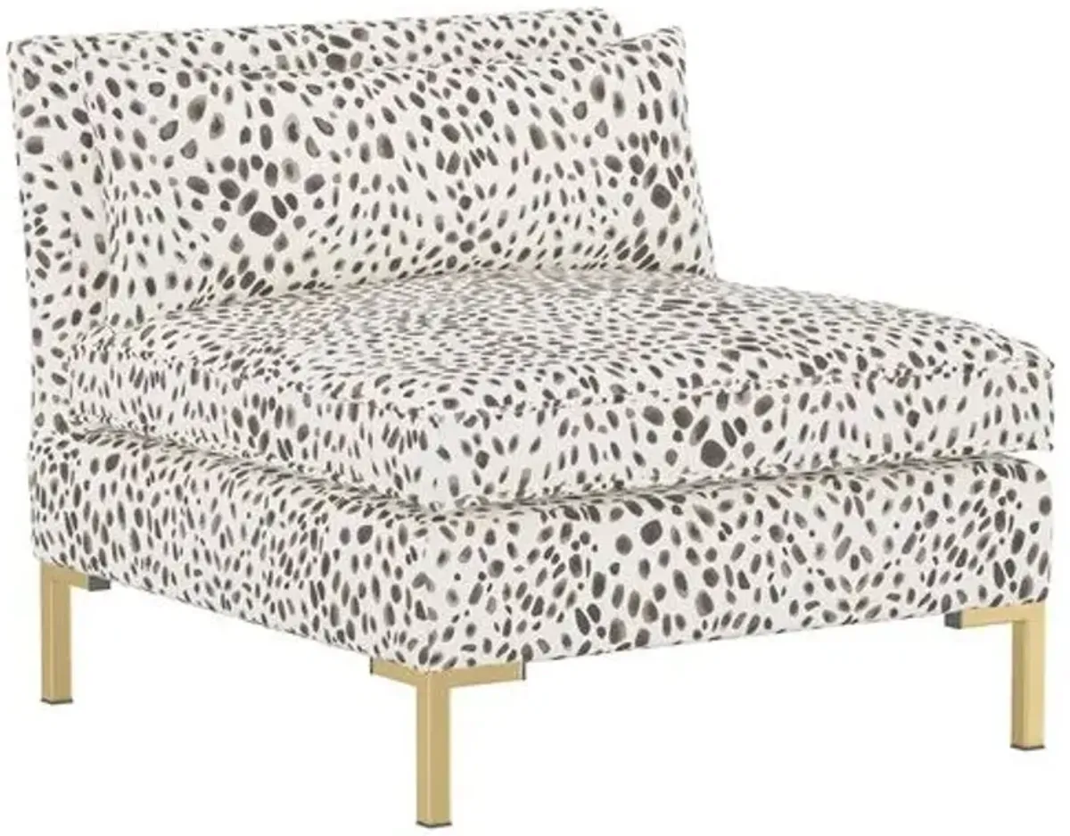 Marceau L-Shaped Sectional - Cheetah - Handcrafted - Gray