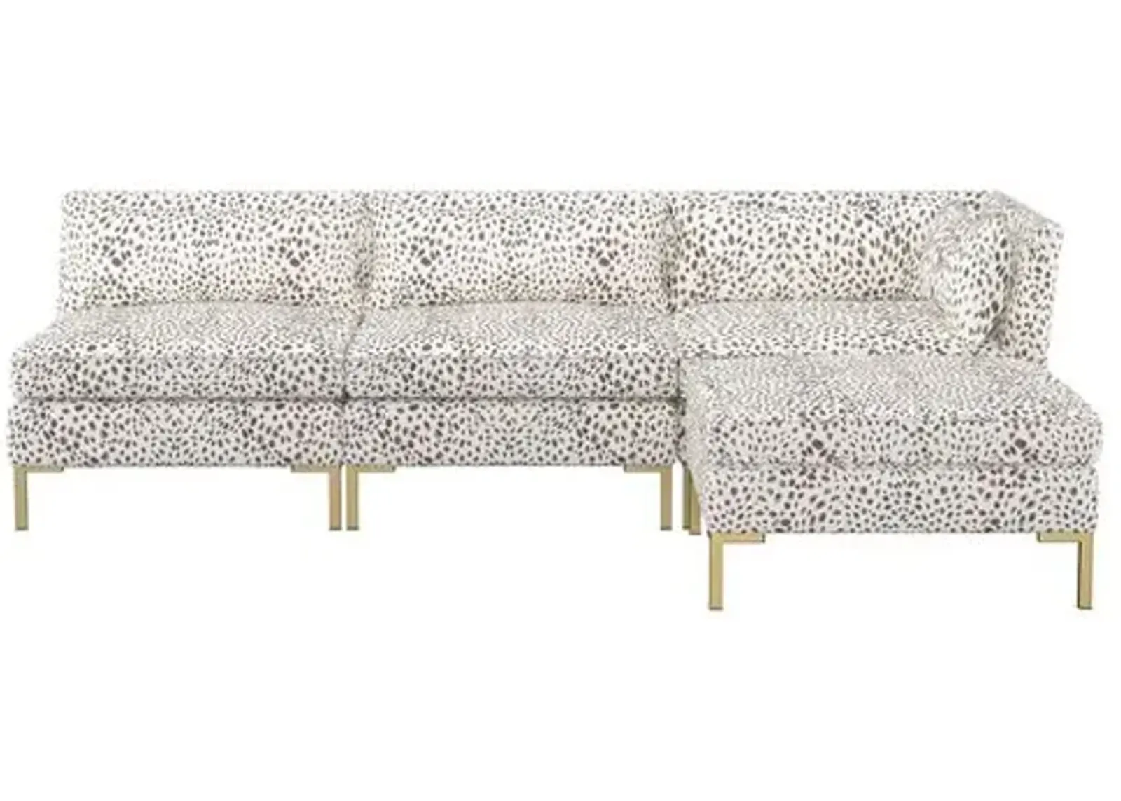 Marceau Reversible Sectional - Cheetah - Handcrafted - Ivory