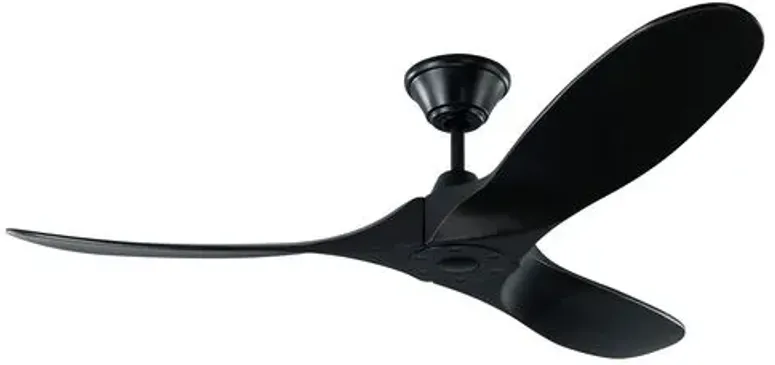 Visual Comfort - Maverick Ceiling Fan - Matte Black - 3 Blades, Hand-Held Remote Control, Energy Efficient, 6 Speed DC Motor