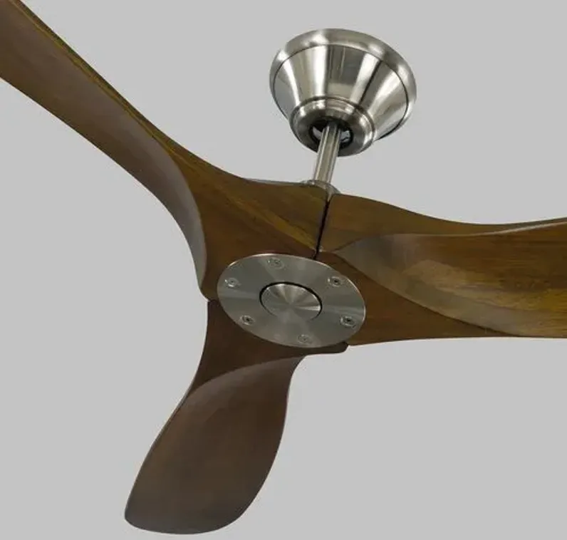 Visual Comfort - Maverick Ceiling Fan - Dark Walnut/Steel - Brown - 3 Blades, Hand-Held Remote Control, Energy Efficient, 6 Speed DC Motor