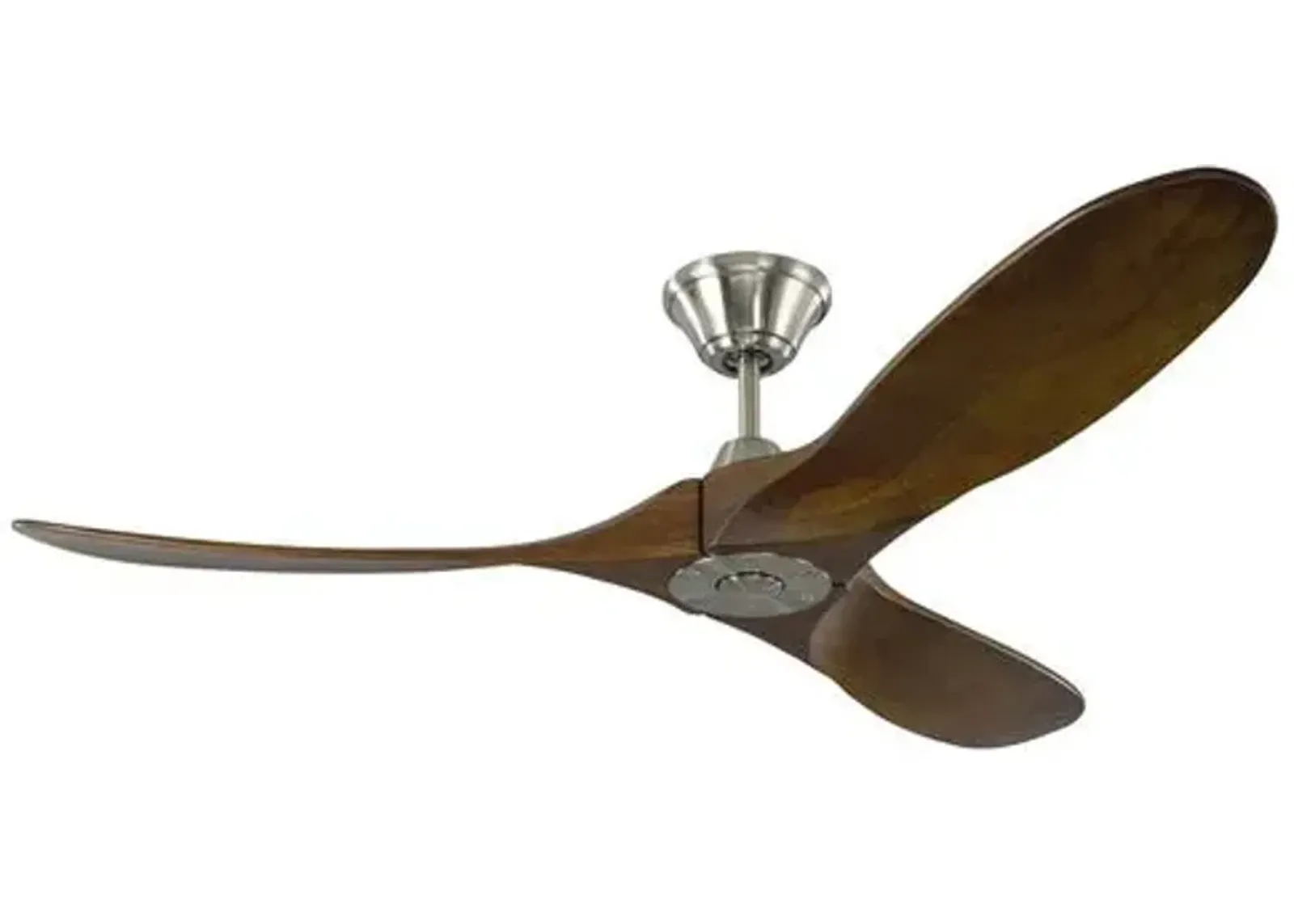 Visual Comfort - Maverick Ceiling Fan - Dark Walnut/Steel - Brown - 3 Blades, Hand-Held Remote Control, Energy Efficient, 6 Speed DC Motor