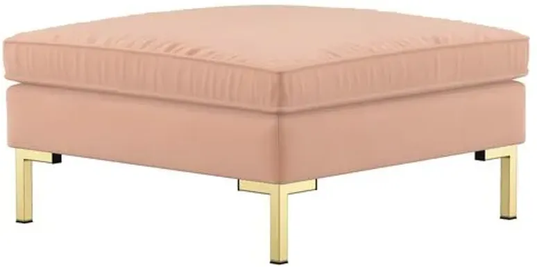 Marceau Velvet U-Shaped Sectional - Handcrafted - Pink