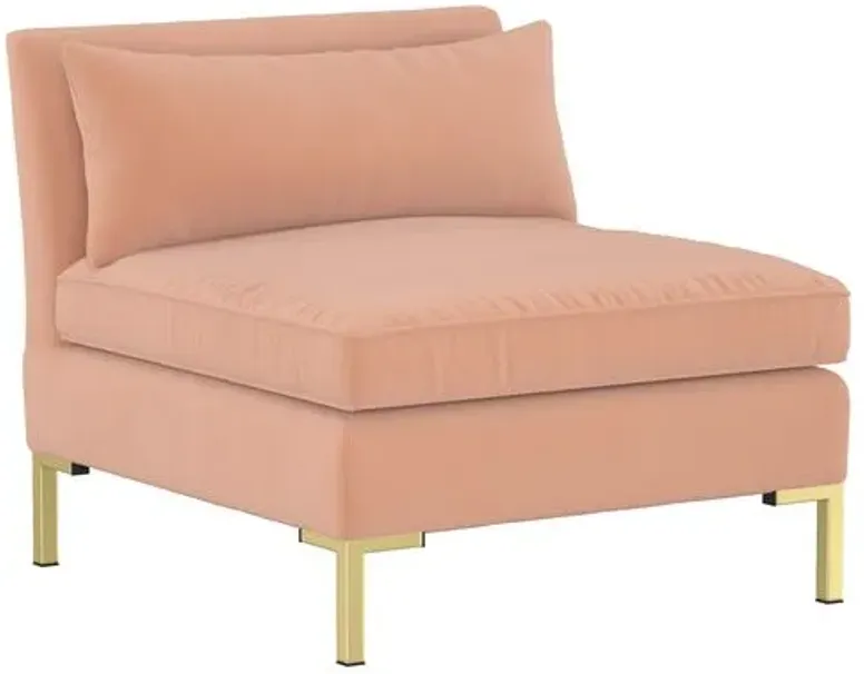 Marceau Velvet U-Shaped Sectional - Handcrafted - Pink