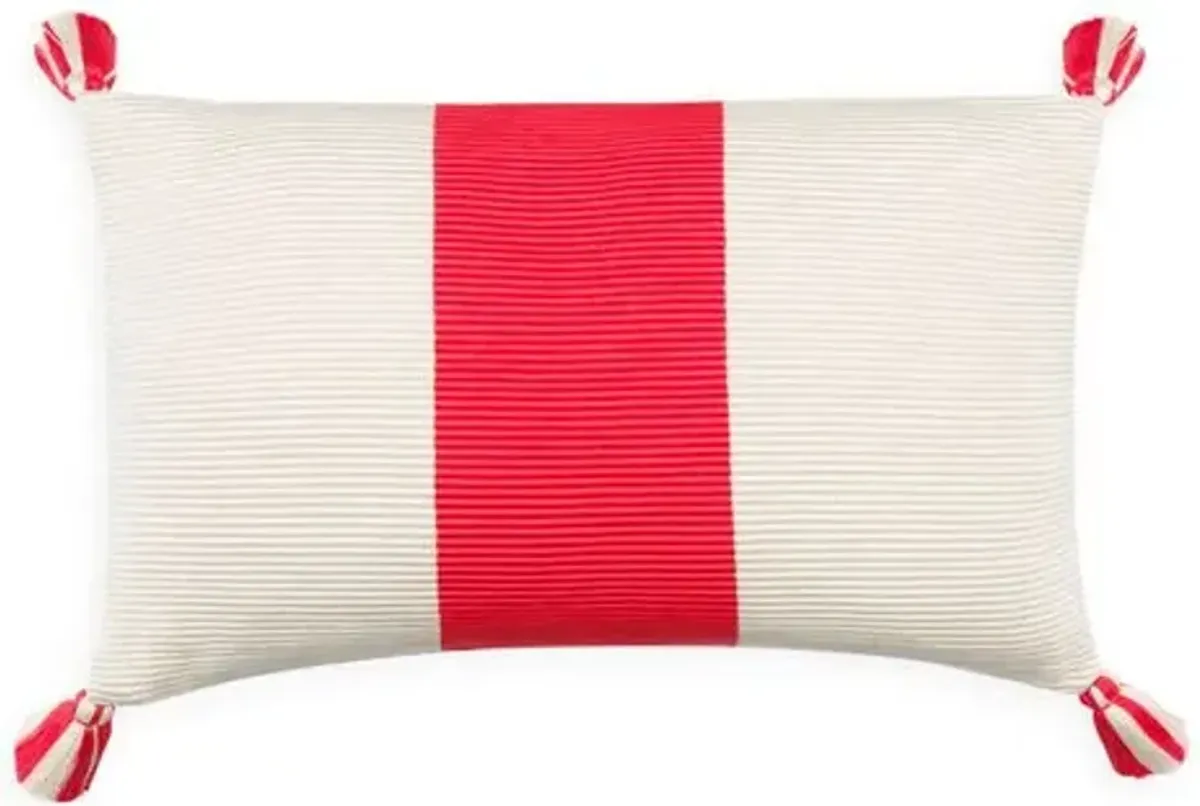 Laguna Stripe 14x20 Pillow - Coral - Johanna Howard