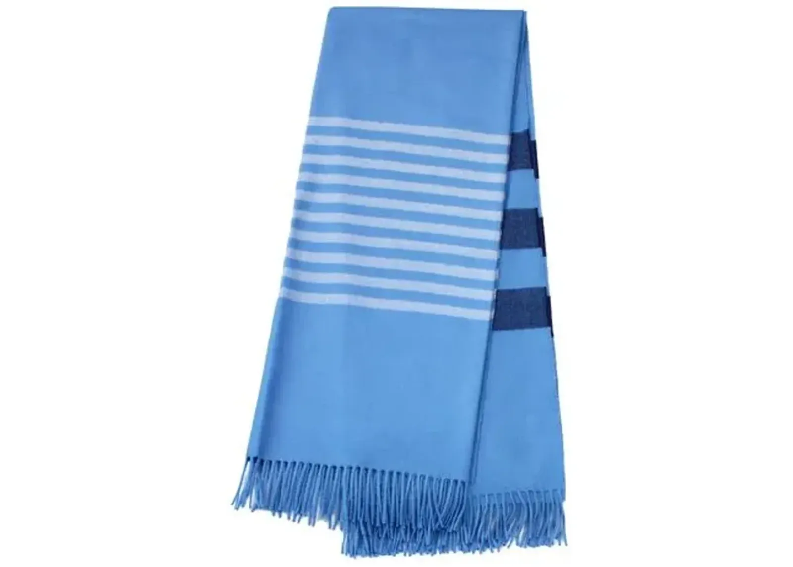 Chilmark Alpaca Throw - Atlantic Blue - Johanna Howard, Alpaca Wool, Fringed