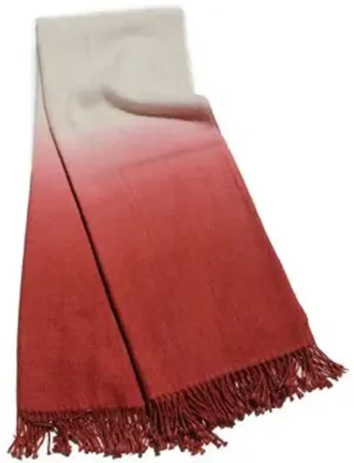 Dip Dyed Alpaca Throw - Johanna Howard - Red - Lightweight, Soft, Warm, Alpaca Wool