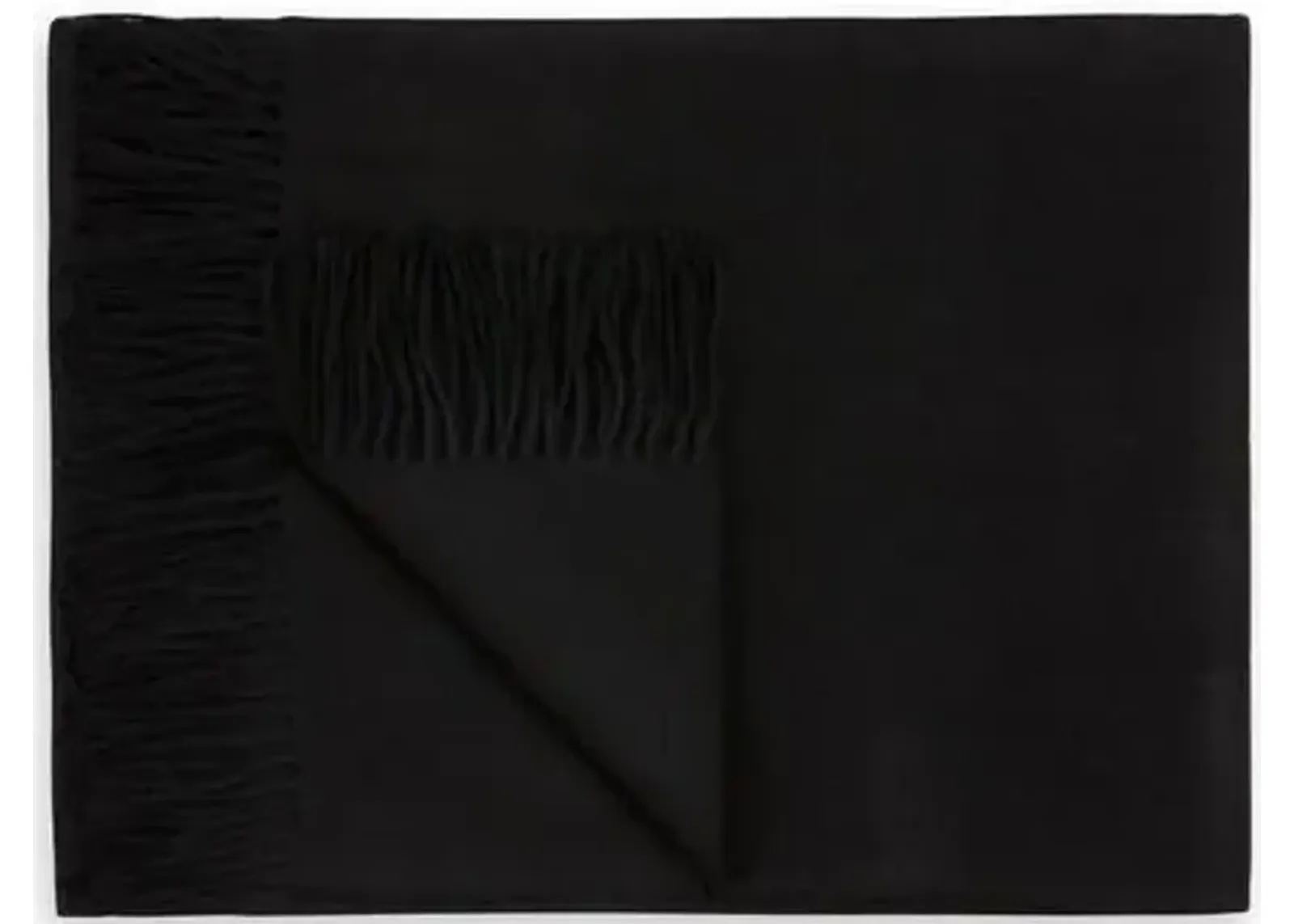 Madison Alpaca Throw - Johanna Howard - Black - Lightweight, Soft, Warm, Alpaca Wool, Fringed