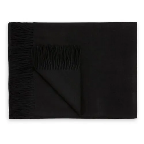 Madison Alpaca Throw - Black - Johanna Howard - Lightweight, Soft, Warm, Alpaca Wool, Fringed