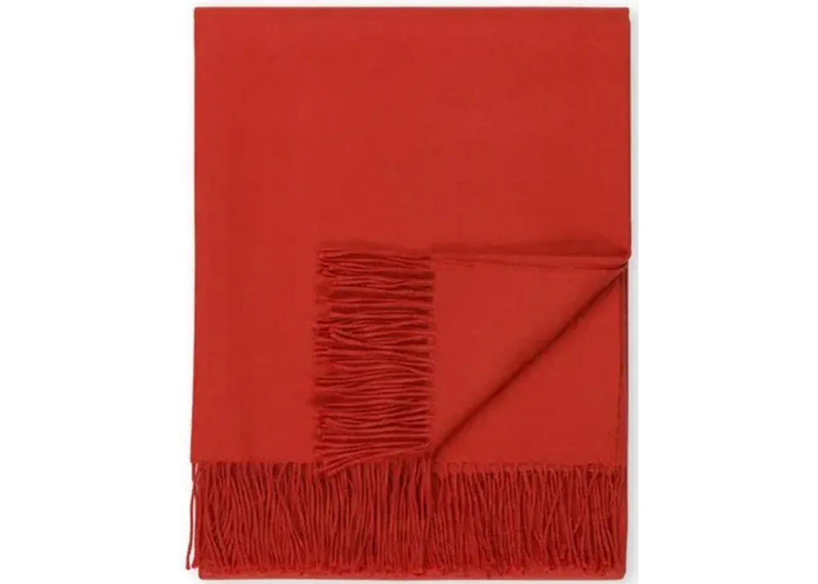 Madison Alpaca Throw - Johanna Howard - Orange - Lightweight, Soft, Warm, Alpaca Wool, Fringed