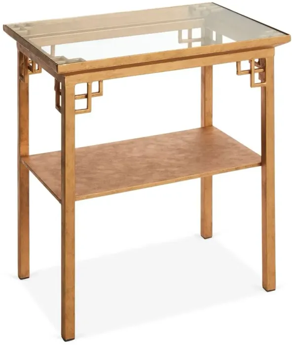Larkspur Side Table, Antiqued Gold