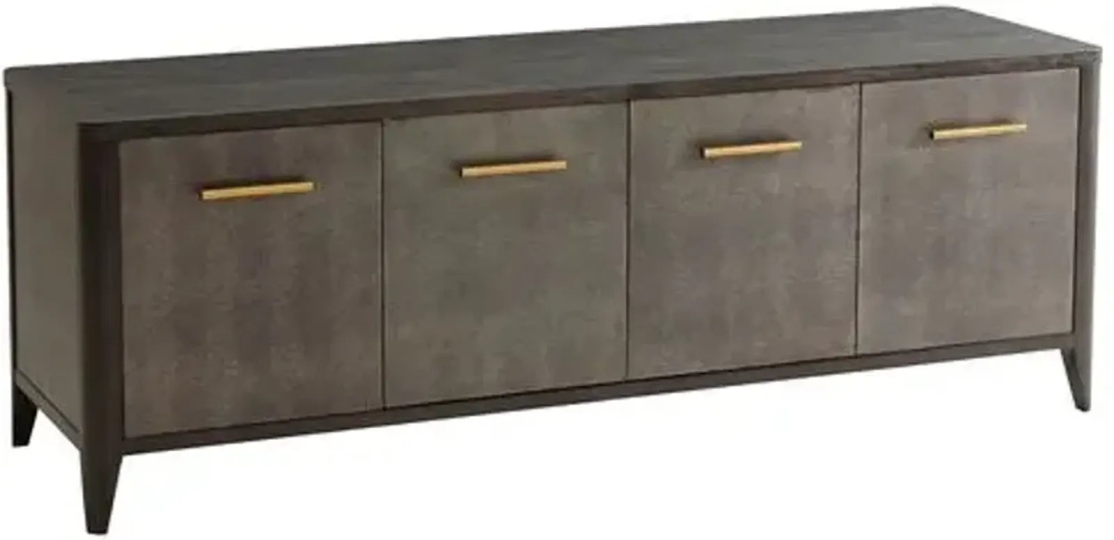 Creswick Faux-Shagreen Media Console - Java - TA Studio - Brown