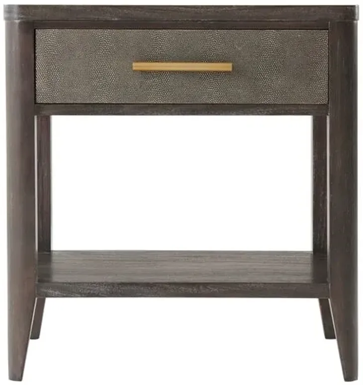 York Faux-Shagreen Nightstand - Java - TA Studio