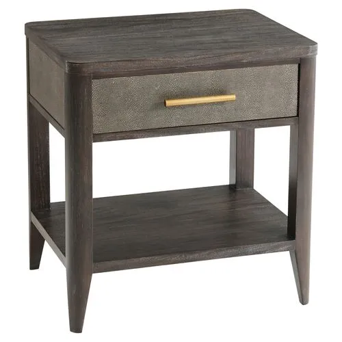 York Faux-Shagreen Nightstand - Java - TA Studio