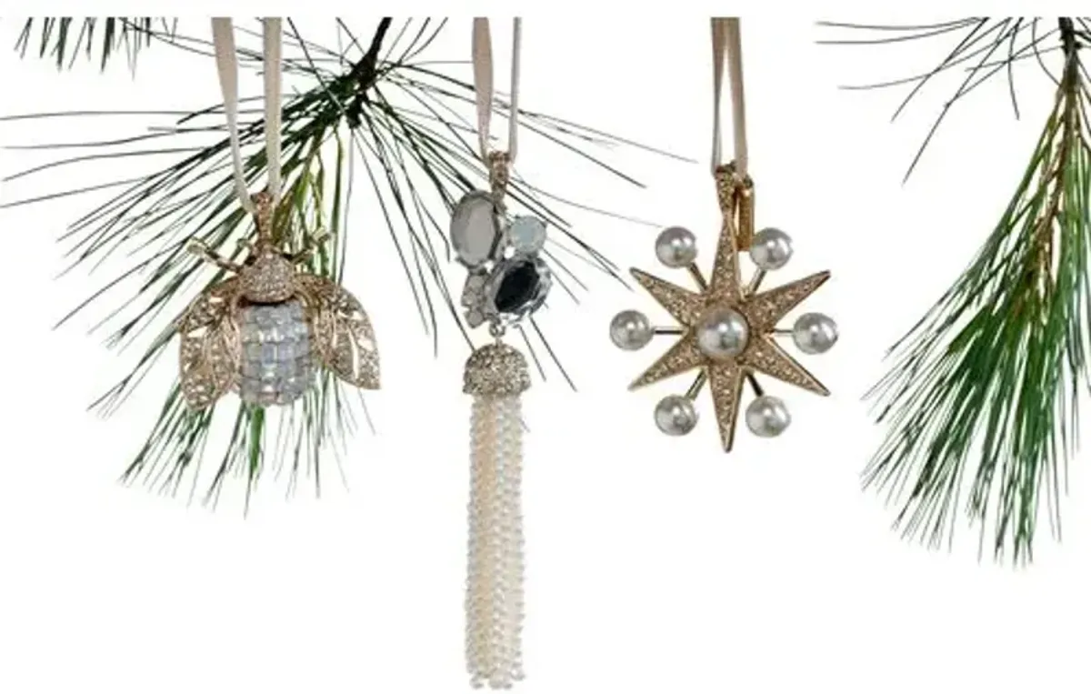 Pearl Star Ornament - Gold/Platinum - Joanna Buchanan