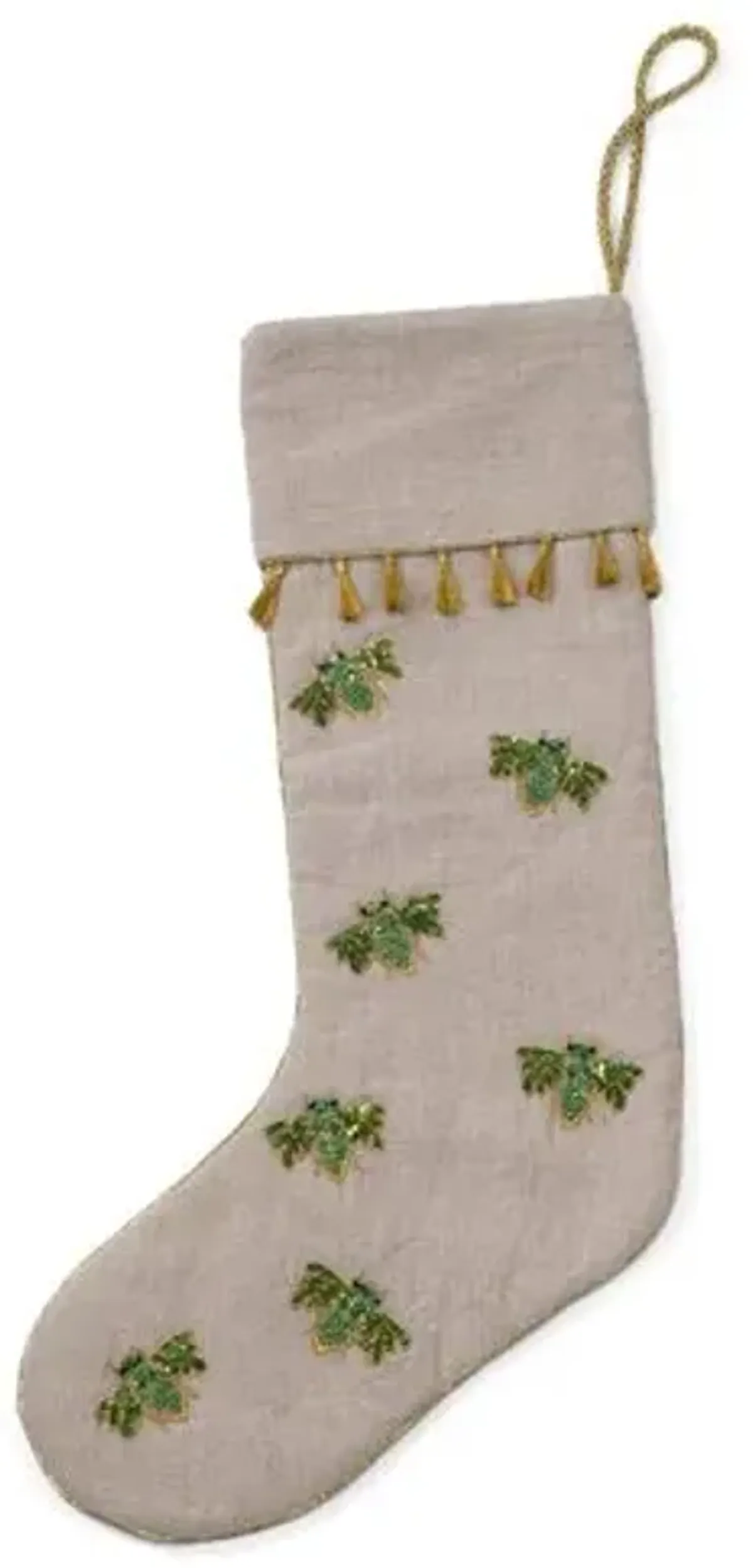 Bee Stocking - Tan/Green - Joanna Buchanan